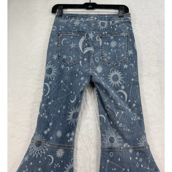 Free People Just Float On Printed Flare High Rise Jeans - Picture 6 of 9